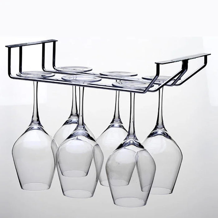 Iron Wall Mount Wine Glass Hanging Holder Goblet Stemware Storage Organizer Rack