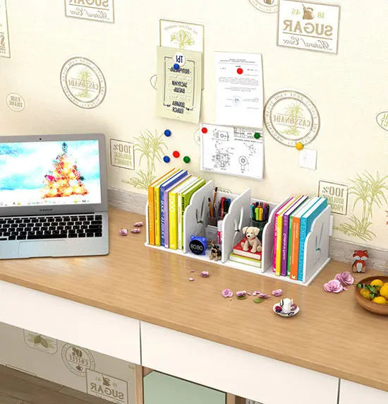 Desktop  bookshelf student book stand simple table shelf children's desk office storage box cartoon small bookcase