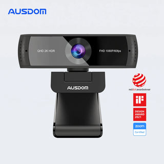 AUSDOM AW651 QHD 2K HDR 30FPS Webcam Autofocus 1080P 60FPS Web Camera With Noise-cancelling Mics and Free Privacy Cover for Live