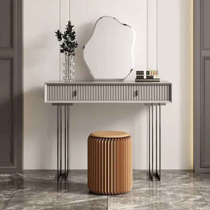 Solid wood dressing table minimalist advanced small bedroom storage cabinet integrated modern minimalist light luxury makeup tab