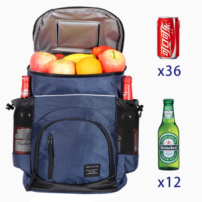 DENUONISS 33L Cooler bag Soft Large 36 Cans Thermal Backpack Insulated Bag Travel Beach Beer Leak-proof Food Storage  Bag