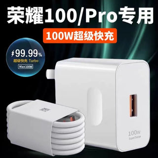 100W Fast Charger For Honor 50 60SE EU/US SuperCharge Adapter 6A Usb Type C Cable For honor 100 90 80 70 Pro Magic 6 5 4 3 Pro