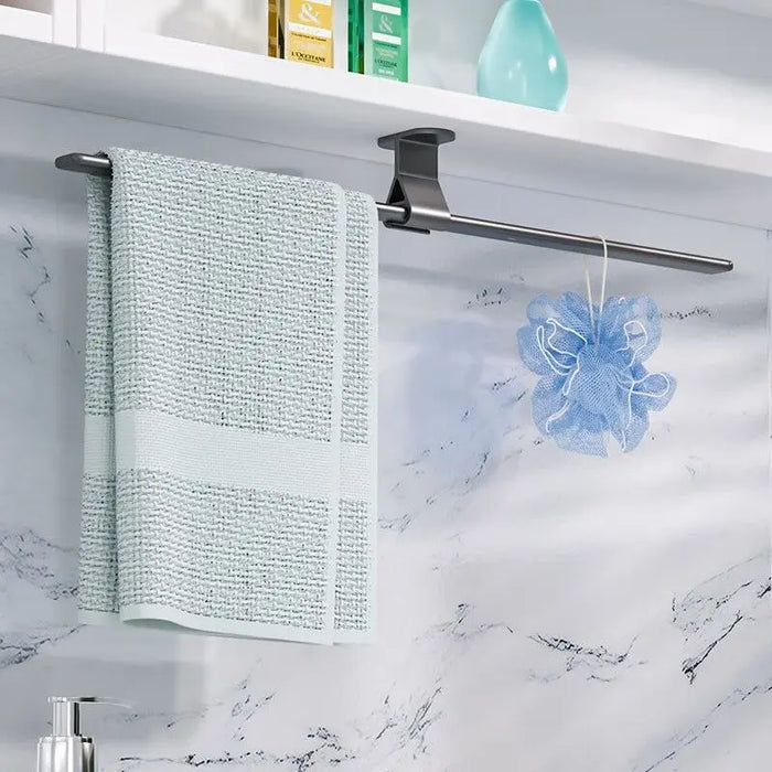 Creative Gun Gray Towel Rack Household Bathroom Perforation-free Single Pole Minimalist Bathroom Wall Rod Towel Storage Tool New