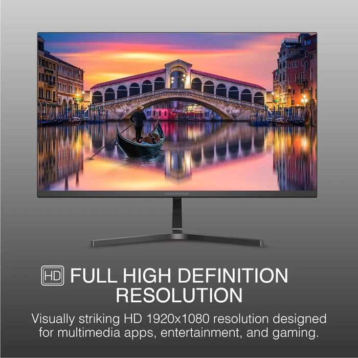 Basic Dual Computer Monitor, 24 Inch, Ultrawide, VESA Mount, Tilt, VGA and HDMI, FHD 1920 x 1080 ,75 Hz, 5 Milliseconds