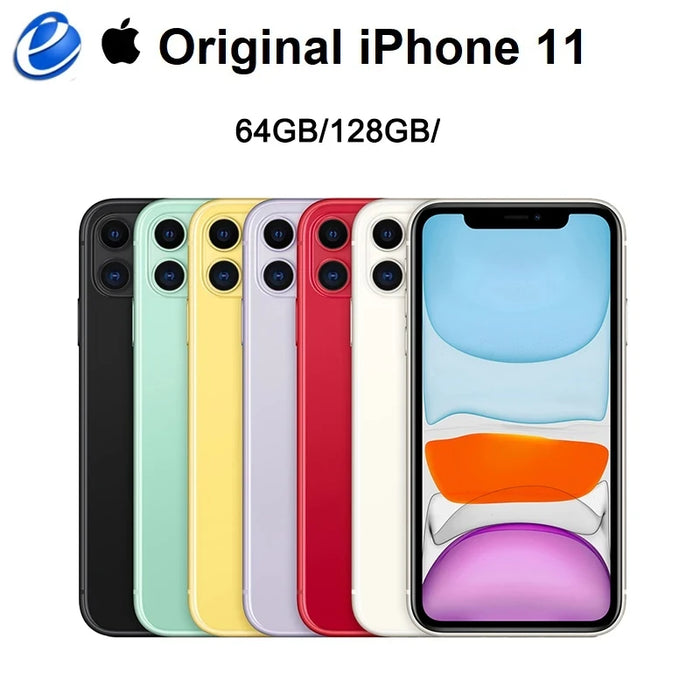 Original Apple iPhone 11 4G LTE Mobile Phone Unlocked 6.1" Retina Display Dual Camera 64/128GB CellPhone A13 IOS SmartPhone