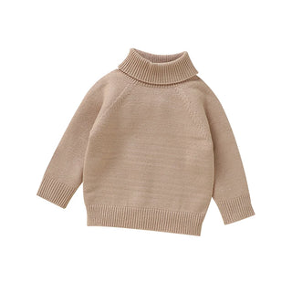 Autumn Baby Boys Girls Clothes Solid Color Turtleneck Long Sleeve Knitted Infant Child Unisex Pullovers Toddler Outwear Knitwear