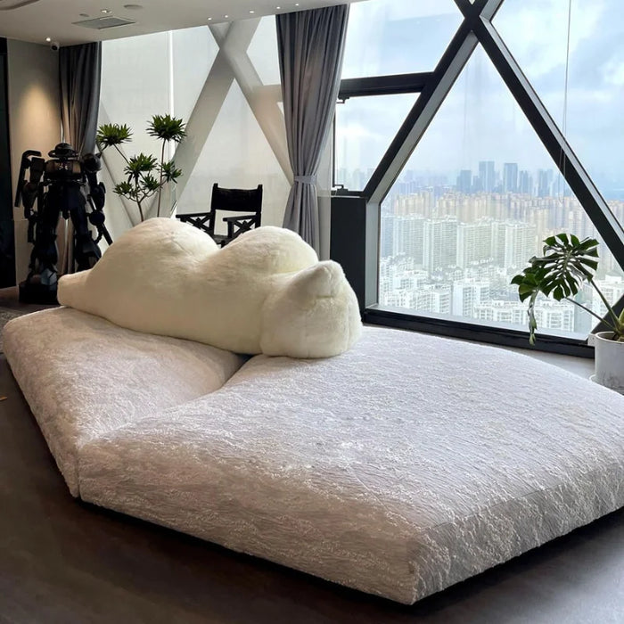 Nordic Velvet Sofa Bed Designer White Ergonomic Minimalist Unusual Couch Salon Reading Floor Home Decor Living Room Furniture