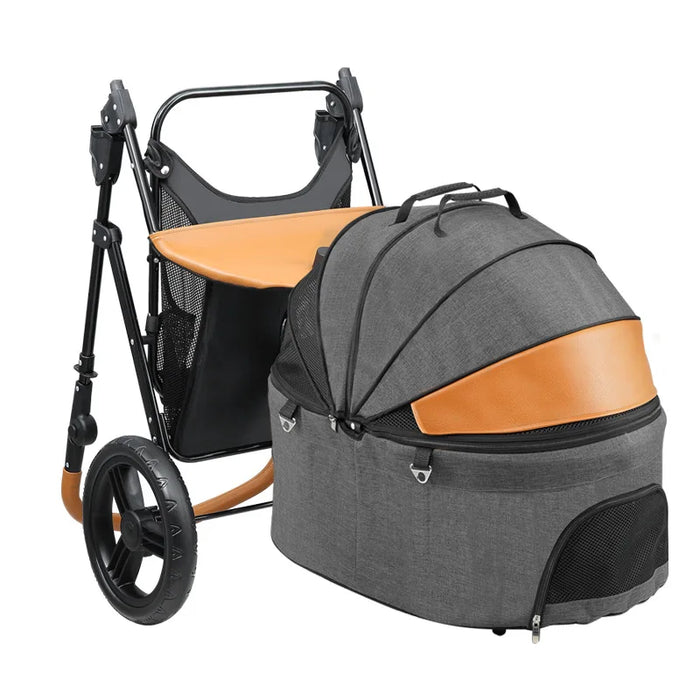Outdoor folding Lightweight separable dog stroller luxury 3 wheels pet dogs pet stroller