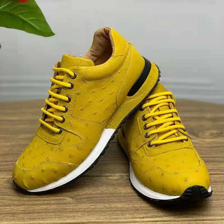 BATMO 2023 new arrival Fashion Ostrich skin causal shoes men,male Genuine leather Sneaker PDD51
