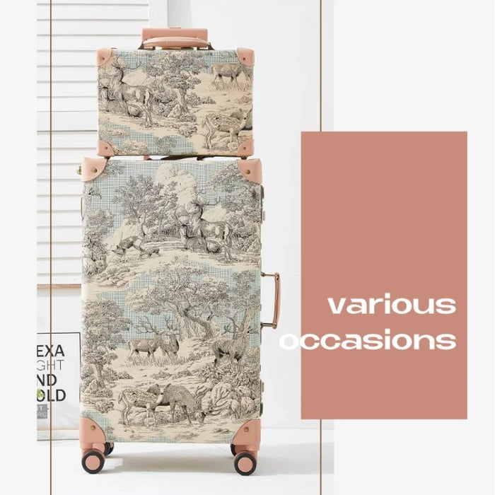 Boarding Handmade Vintage Luggage Small Fresh Travel Case Universal Wheel Trolley Box Female 20 Inch Boarding Luggage