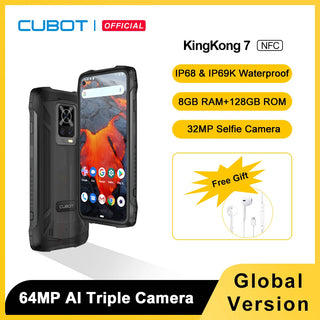 Rugged IP68 IP69K Waterproof Celular Cubot KingKong 7 8GB+128GB 64MP Triple Camera 6.36" FHD+ Screen 5000mAh NFC Android 11