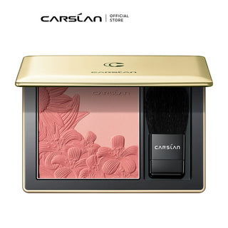 CARSLAN Dual Color Mousse Embossed Blush Matte Longlasting Natural Contouring Cheek Face Blusher Powder Rouge Makeup