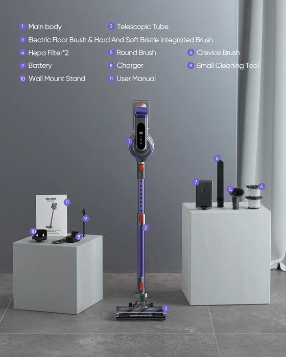 BUTURE 450W 38Kpa Handheld Wireless Cordless Cleaner Vacuum with Touch Display and 1.5L Large Dust Cup