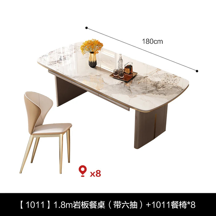 Designer Coffee Table Luxury Dining Elegant Tables Kitchen Dinning Sets Restaurant Marble Room Rectangular Mesa Home Furniture