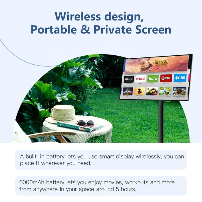 Portable Lcd 21.5 Inch Tv Fhd Ips Touch Screen Smart Android 12 System Mini Television With Wifi Usb Nfc