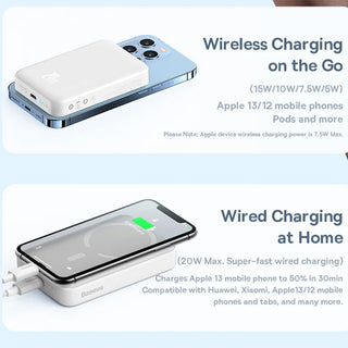 Baseus Power Bank 10000mAh 20000mAh Mini Magnetic Wireless Fast Charge Auto-wake For iPhone 15 14 13  Pro Max Magsafe Powerbank