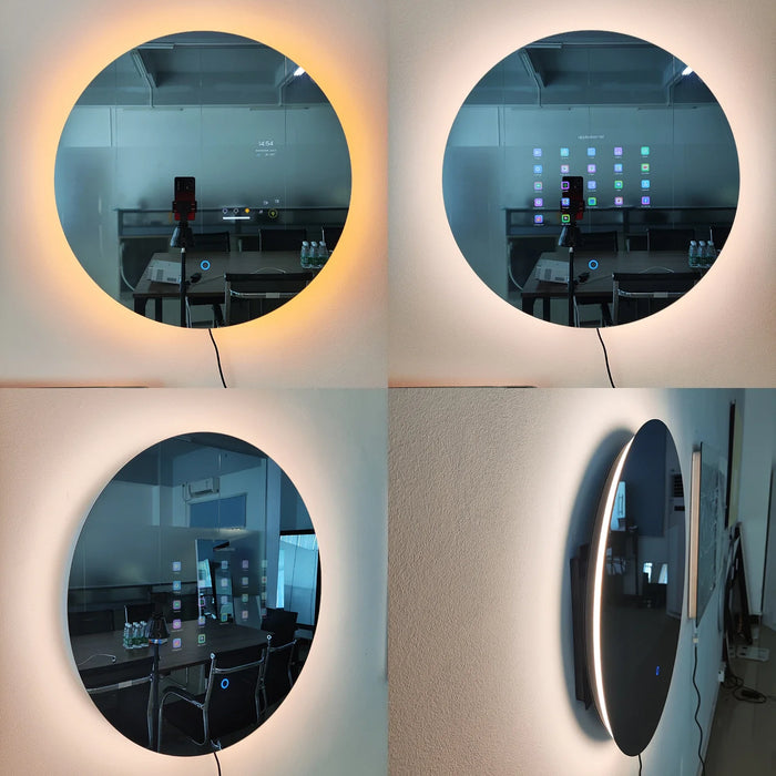 Wholesale Hotel Household Large Size Led Round Bath Mirror Smart Tv Mirror Wall Mounted Bathroom Smart Mirror With Tv