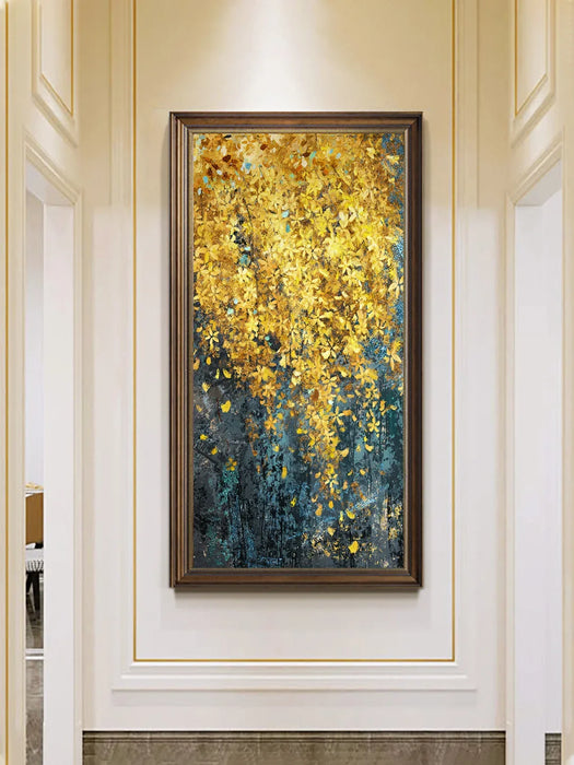 Pure hand-painted oil painting porch aisle corridor vertical version of light luxury American abstract large wall hanging