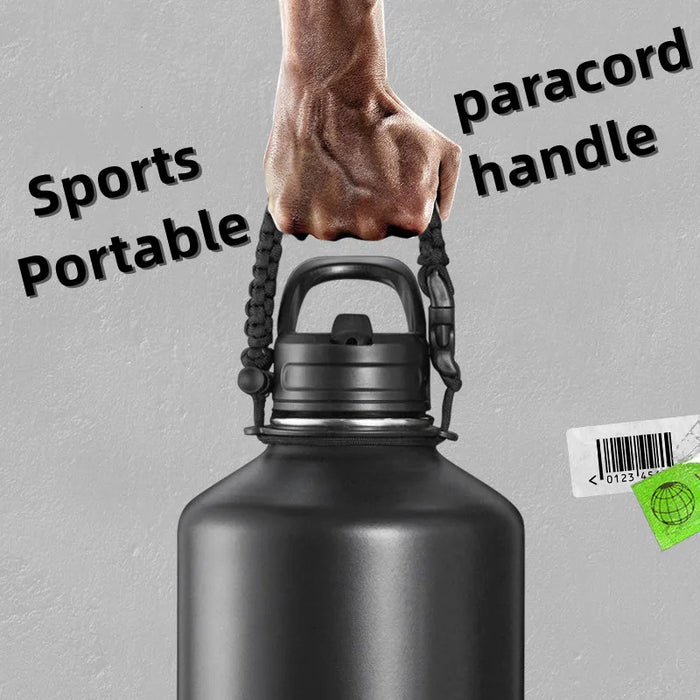 2 liter water bottle Stainless Steel Portable Straw Thermos Bottle Outdoor Sports gym Vacuum Water Flask Thermal Insulated Cup