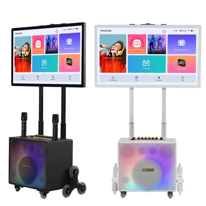 Portable Outdoor System 32 Inches Screen RMS 110W Camping Equipment Karaoke Speakers with Disco Light