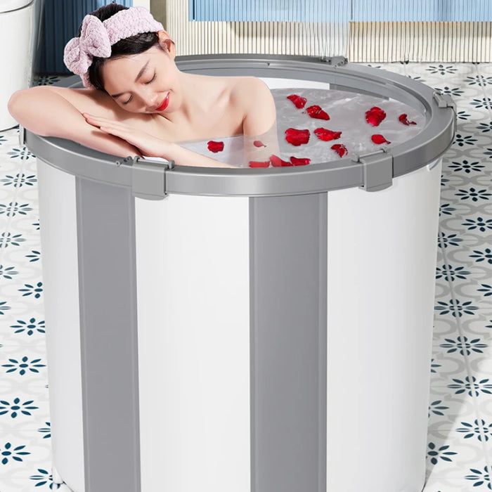 White Big Portable Bathtub Foot Bath Bucket Folding Fomentation Machine Home Spa Plastic Banheira De Gelo Buckets Roller Large