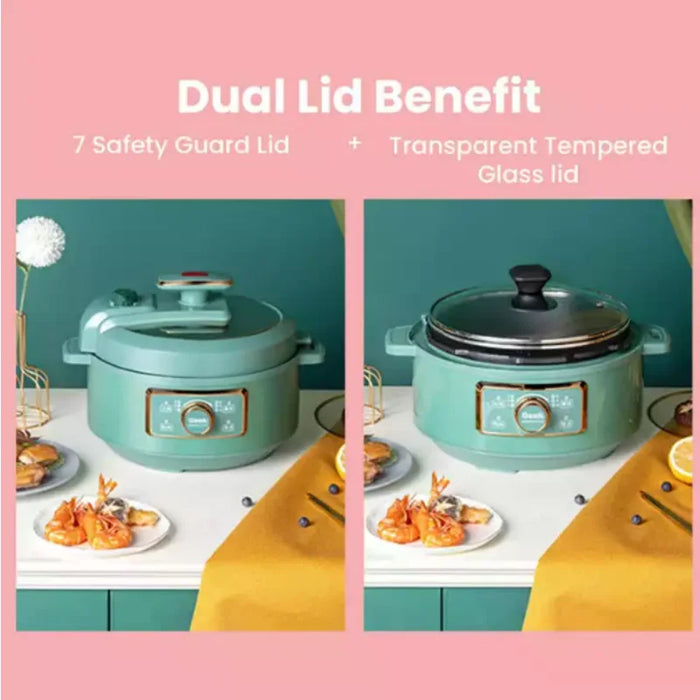 3L Household Multifunction Electric Pressure Cooker Hot Pot 2-in-1 Nonstick Aluminum Inner Pot Multi-function Cooker