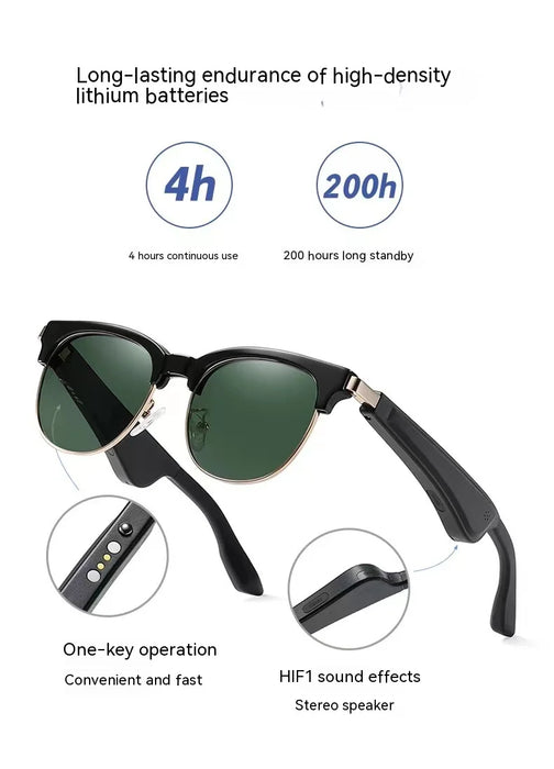 New Smart Sunglasses Fashion Polarized Sunglasses Outdoor Driving Open Smart Audio Glasses