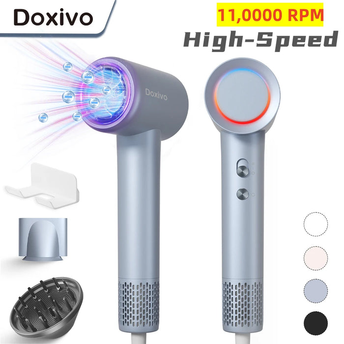 Doxivo 110,000 RPM Professional Hair Dryer 1500W High-Speed Brushless Blow Dryer for Fast Drying Low Noise for Home and Travel