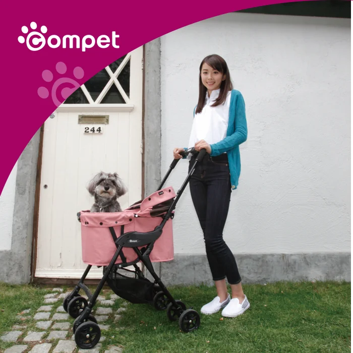 COMPET High Quality Ultralight Aluminium Alloy Windows Detachable Easy Folding Small Travel Pet Dog Trolley Stroller