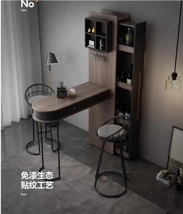 Telescopic bar table against the wall modern simple family living room partition bar wine cabinet