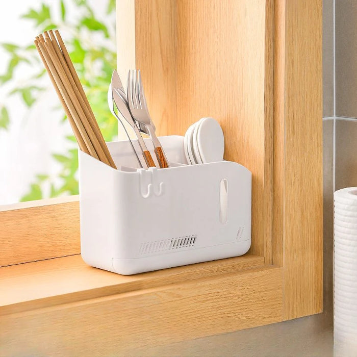 Perforation-free Chopsticks Holder Integrated Wall-mounted Chopsticks Basket Household Kitchen Cylinder Drain Rack Storage Boxes