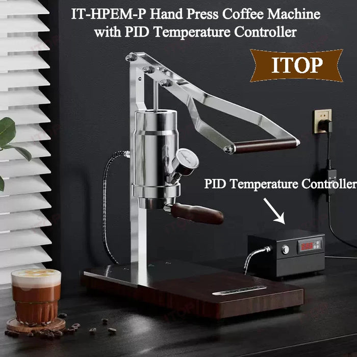 ITOP IT-HPEM-P Hand Press Coffee Maker With PID Temperature Control 9 Bar Constant/Variable Pressure Lever Espresso Coffee NEW