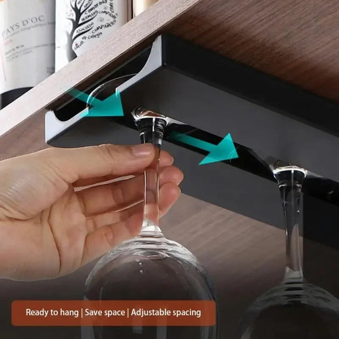 Wine Glass Rack Wall-mounted Multi-function Wine Glass Hanging Rack Family Kitchen Cupboard Bar Decoration Goblet Storage Rack