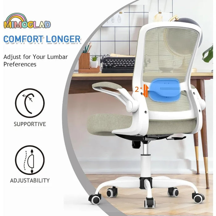 Mimoglad Home Office Chair, High Back Desk Chair, Ergonomic Mesh Computer Chair with Adjustable Lumbar Support