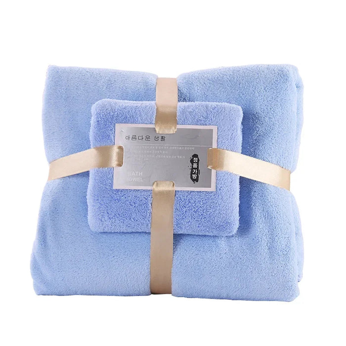 Waffle Bath Towel Set Thickened Coral Velvet Bath Towel Extra Thick Soft Absorbent Towel Multi Bath Towel Bathroom Toiletries