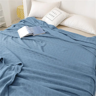 Soft Cozy 100% Cotton Throw Blanket Wide 100cm/150cm/180cm/200cm Plain Knitted Sofa Bed Cover Bedspreads Home Decor Thin Blanket