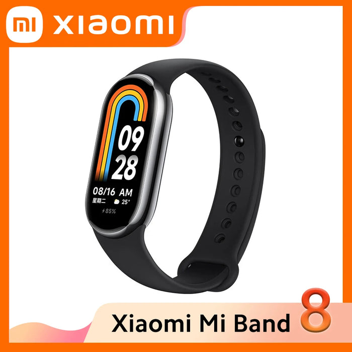 New Xiaomi Mi Band 8 Smart Bracelets Heart Rate Blood Oxygen Fitness Traker Bluetooth Waterproof NO NFC 7 Color AMOLED Screen