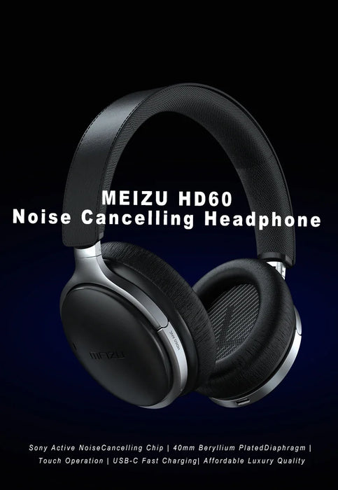 MEIZU HD60 hybrid ANC headphone Premium active noise cancelling wireless headphone wireless earphone