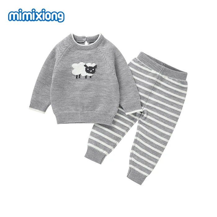 Baby Clothing Suits Spring Autumn Infant Kids Boys Girls Casual Sport Set Winter Toddler Long Sleeve Sweaters+Pants Outfits 1-3Y