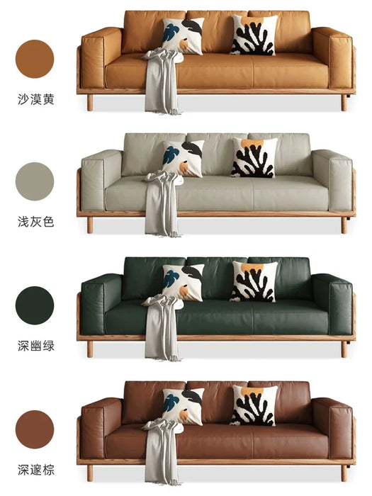 Japanese retro science and technology cloth sofa Nordic modern simple small household ash wood living room