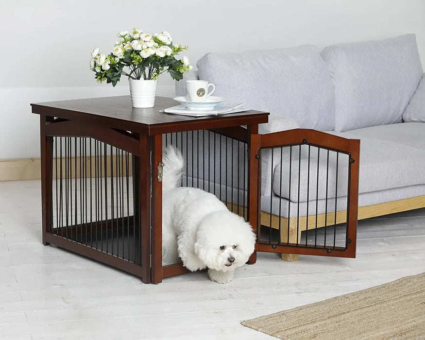 2-in-1 Pet Dog Crate Table Kannel Furniture Animal Cage adjustable  turn into table fences 2021 personalize dog cat supplies