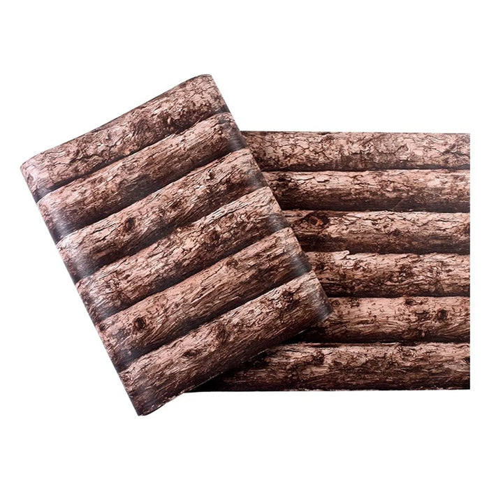 beibehang 3D Wood Log Texture Embossed PVC Waterproof Wall Paper Roll Living Room Desktop Wallpaper Mural Papel De Parede