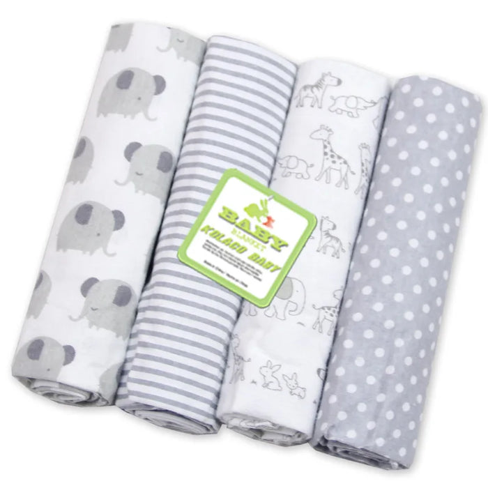 New 4pcs/pack 100% Cotton Receiving Baby Blanket Newborn 76x76cm Baby Bedsheet Supersoft Blanket Colorful Cobertor 23X23cm