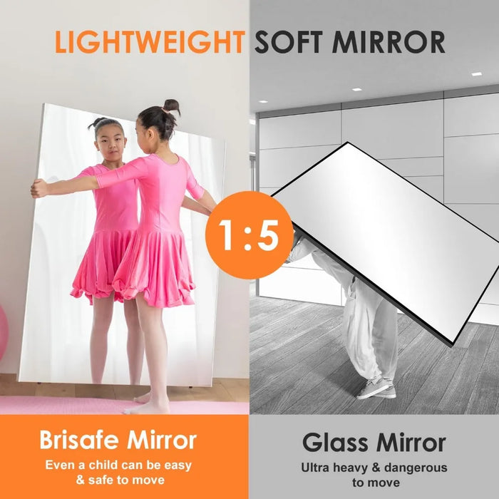 Full Length Mirror | 71"x40" | Huge Floor Mirror with Stand, Magic Shatterproof Mirror, Unbreakable Mirror for Bedroom