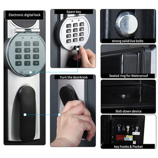 Home Digital Small Safe Deposit Box 0.94 cuft. Password Keypad Lock Waterproof Fireproof Safes (2087HD)