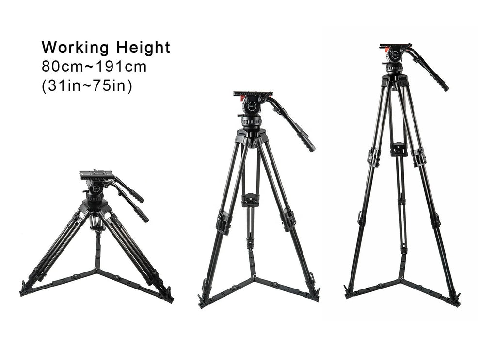 CAME-TV CAME-20T Professional Carbon Fiber Fluid Head Max Load 29.6kg video Tripod For URSA FS7 Etc.