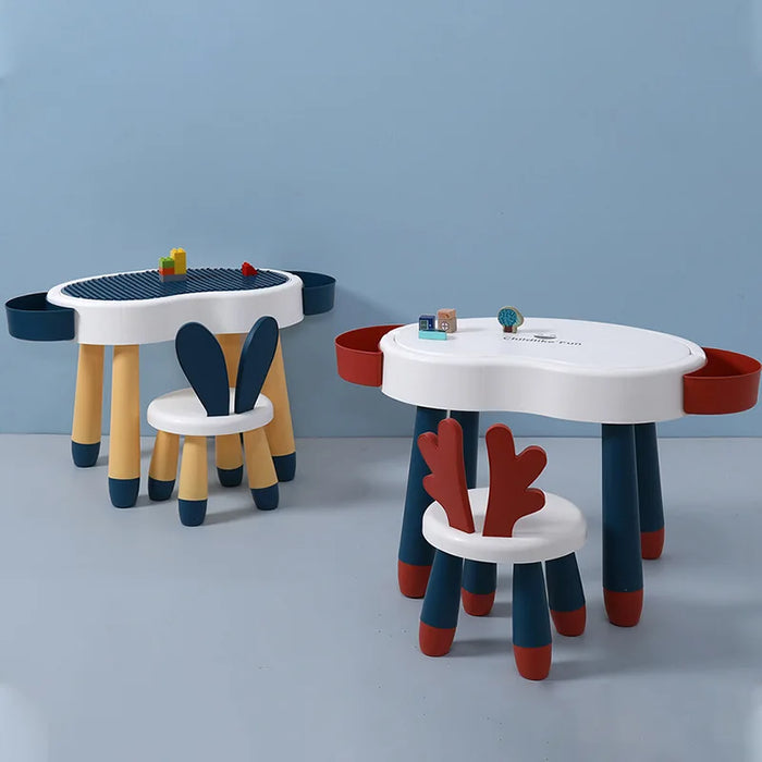 Kindergarten table and chair set children baby eating toys plastic small table home student writing class study table kid desk