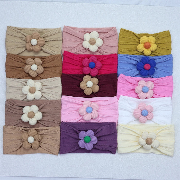 New Flower Nylon Girl Hairband Elastic Soft Baby Headband for Children Turban Headwear for Newborn Baby Kids Hair Accessories