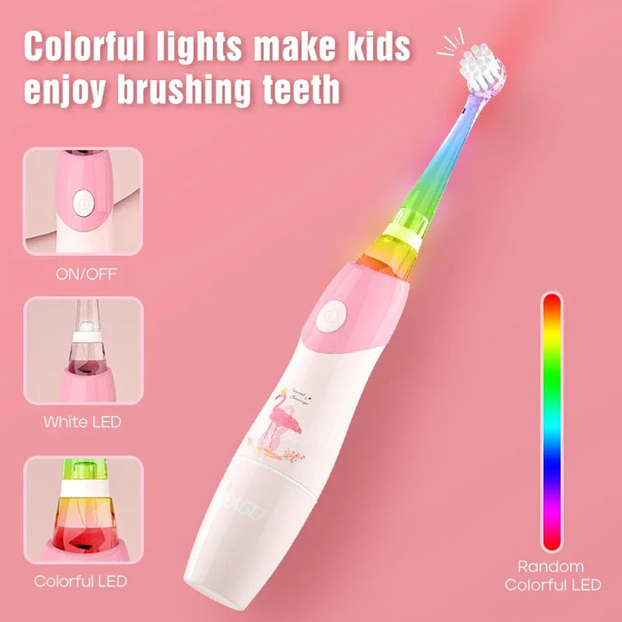 Seago SG-976 Kids Children Portable LED Cartoon Design Battery Operated Smart Timer Waterproof Sonic Electric Toothbrush