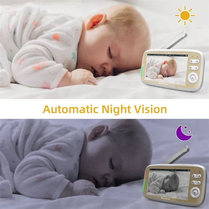 Digital 3X Zoom VOX Night Vision Baby Monitor Camera Two Way Talk 5" 720P Wireless Babyphone Video Sans Fil Baby Monitor HD Wifi